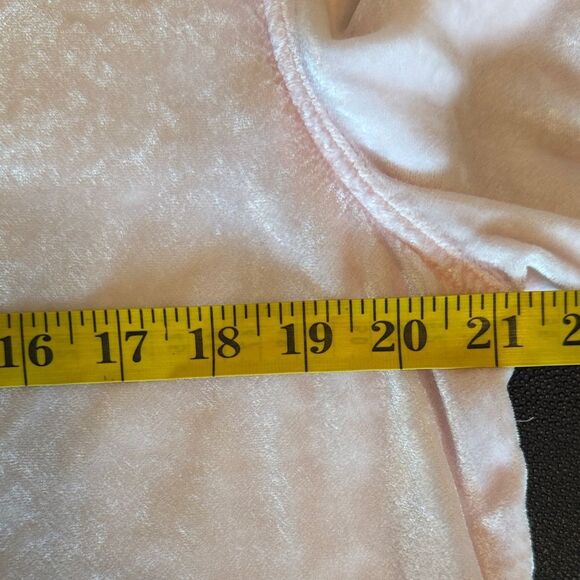 J. Jill Soft Pink Rayon Velvet Button Down Blouse size Large - Picture 8 of 13
